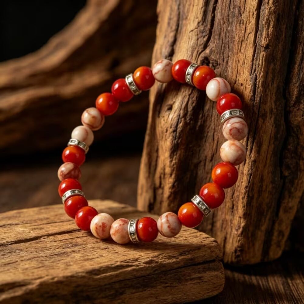 Natural Multi Gemstone Beaded Stretch Bracelet Tigers Eye Red Net Stone Crystal